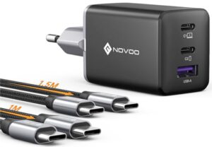 NOVOO 67W USB C Ladegerät – Prime Deal: 19,49€ (-51%) inkl. 2x 100W USB-C Kabel
