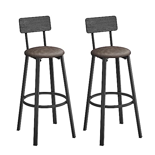 Songmics VASAGLE 2er Barhocker Set in Tintenschwarz-Kaffeebraun für nur 33,49€ – Spare 14,20€!