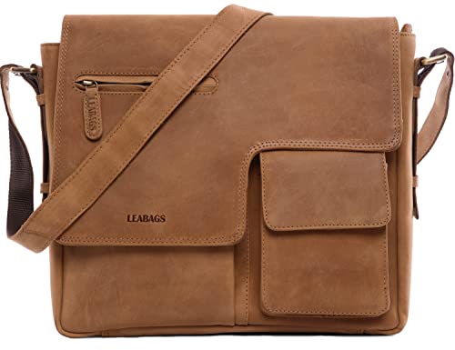LEABAGS Leder Umhängetasche Herren & Damen I Echtleder Laptoptasche bis 13 Zoll 33,25€ (ehem. 50,95€) – 35% Rabatt