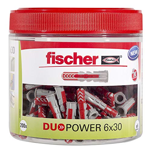 fischer DUOPOWER 6 x 30, handliche Runddose mit 200 Universaldübeln, leistungsstarker 2-Komponenten-Dübel, PRIME – 10,99€ (18% Rabatt)