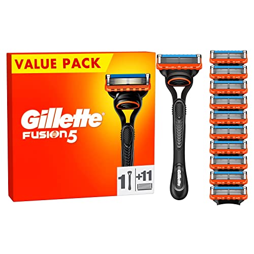 Gillette Fusion5 Rasierer für Männer inkl. 11 Ersatzklingen – Ein glattes Erlebnis zum Spitzenpreis