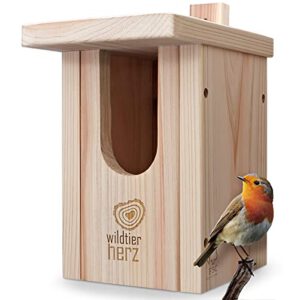 23,79€ statt 29,80€ – Prime wildtier herz Vogelnistkasten Rotkehlchen aus Massiv-Holz
