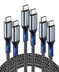 Nimaso USB C auf USB C Kabel [3-Pack] – Universelle Kompatibilität und PD Schnellladung für nur 7,64€ (vorher 8,49€)