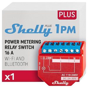 Shelly Plus 1PM | Smart Home Relais Schalter mit Strommessung für 14,31€ – Spare 2,59€ im Vergleich zum alten Preis!