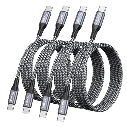 Prime Deal: 4x RAVIAD USB-C zu USB-C Kabel, 60W, PD 3.0 [4 Längen: 0,5m + 1m + 2m + 3m] – Spare 2,75€ im Vergleich zum alten Preis!