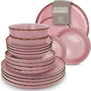 Hochwertiges Steingut Geschirrset 6 Personen – Rustikales 24-tlg. Set für nur 49,95€ statt 119,95€
