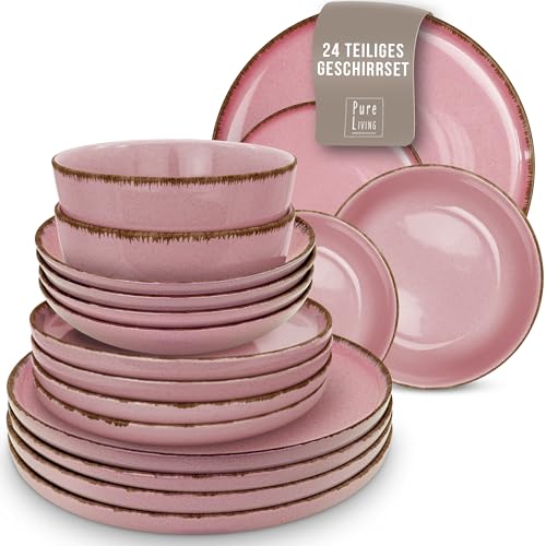 Hochwertiges Steingut Geschirrset 6 Personen – Rustikales 24-tlg. Set für nur 49,95€ statt 119,95€