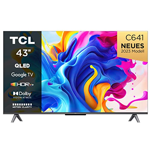TCL C641 QLED 4K UHD Fernseher 43 Zoll (108cm) – 120 Hz Gaming, HDR10+, Dolby Vision, Dolby Atmos, Smart TV, Schwarz, 2023 – Nur 329€ statt 389€