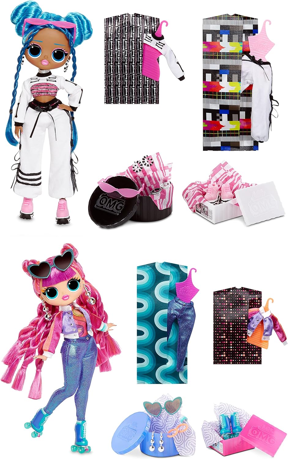 LOL Surprise OMG Fashion Dolls 2er-Pack: 40 Überraschungen zum Auspacken!