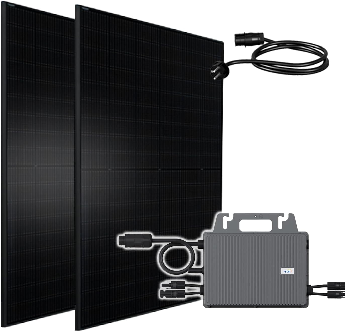 Balkonkraftwerk Deal: 1000W voll schwarz mit Tsun Wechselrichter – jetzt 20€ sparen!