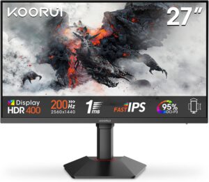 KOORUI Gaming Monitor Deal: 27″ QHD mit 200Hz für nur 179,99€
