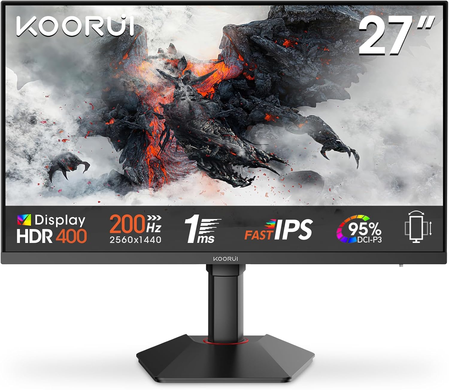 KOORUI Gaming Monitor Deal: 27″ QHD mit 200Hz für nur 179,99€
