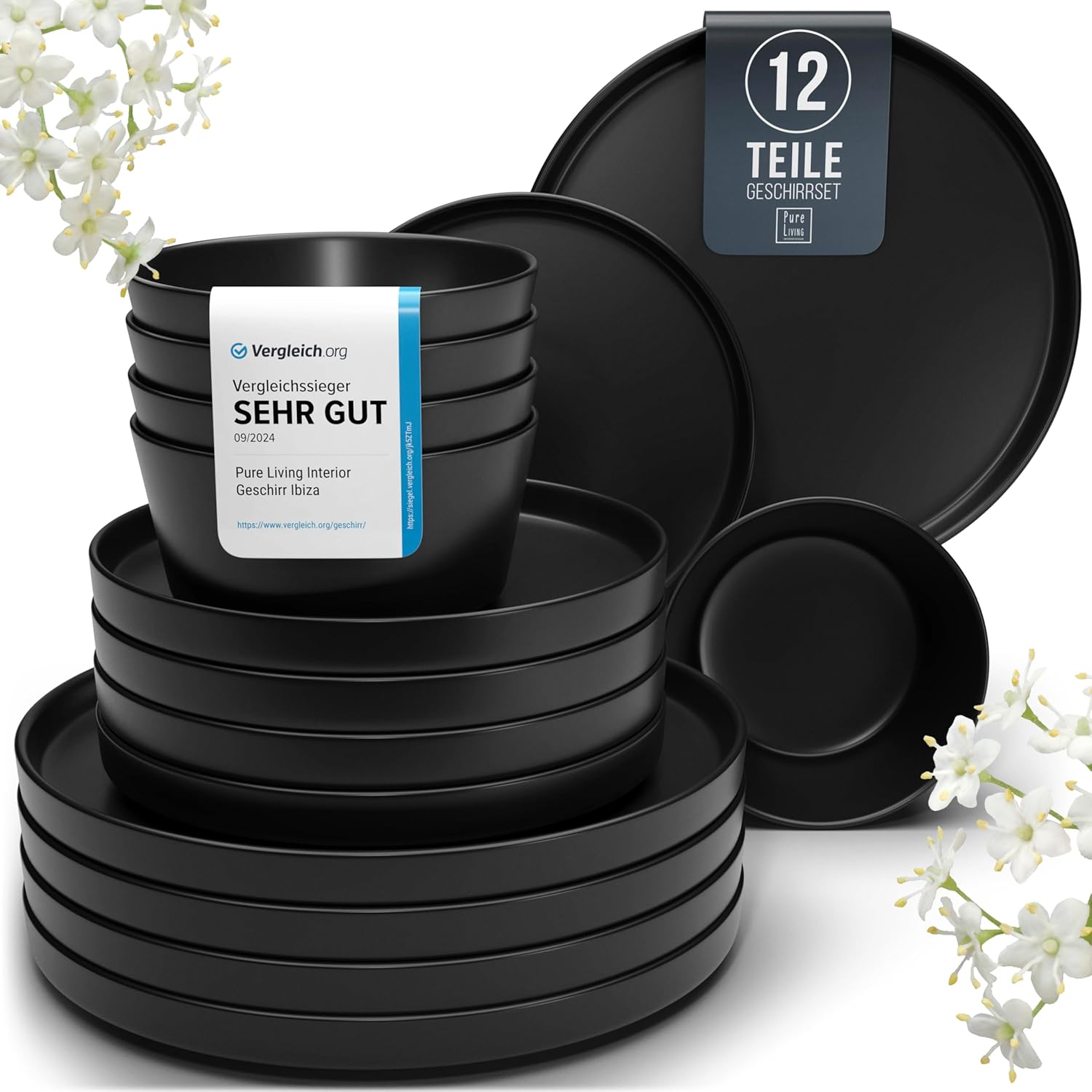 Steingut Geschirrset Manhattan 12-tlg. für 4 Personen – jetzt 62% sparen!