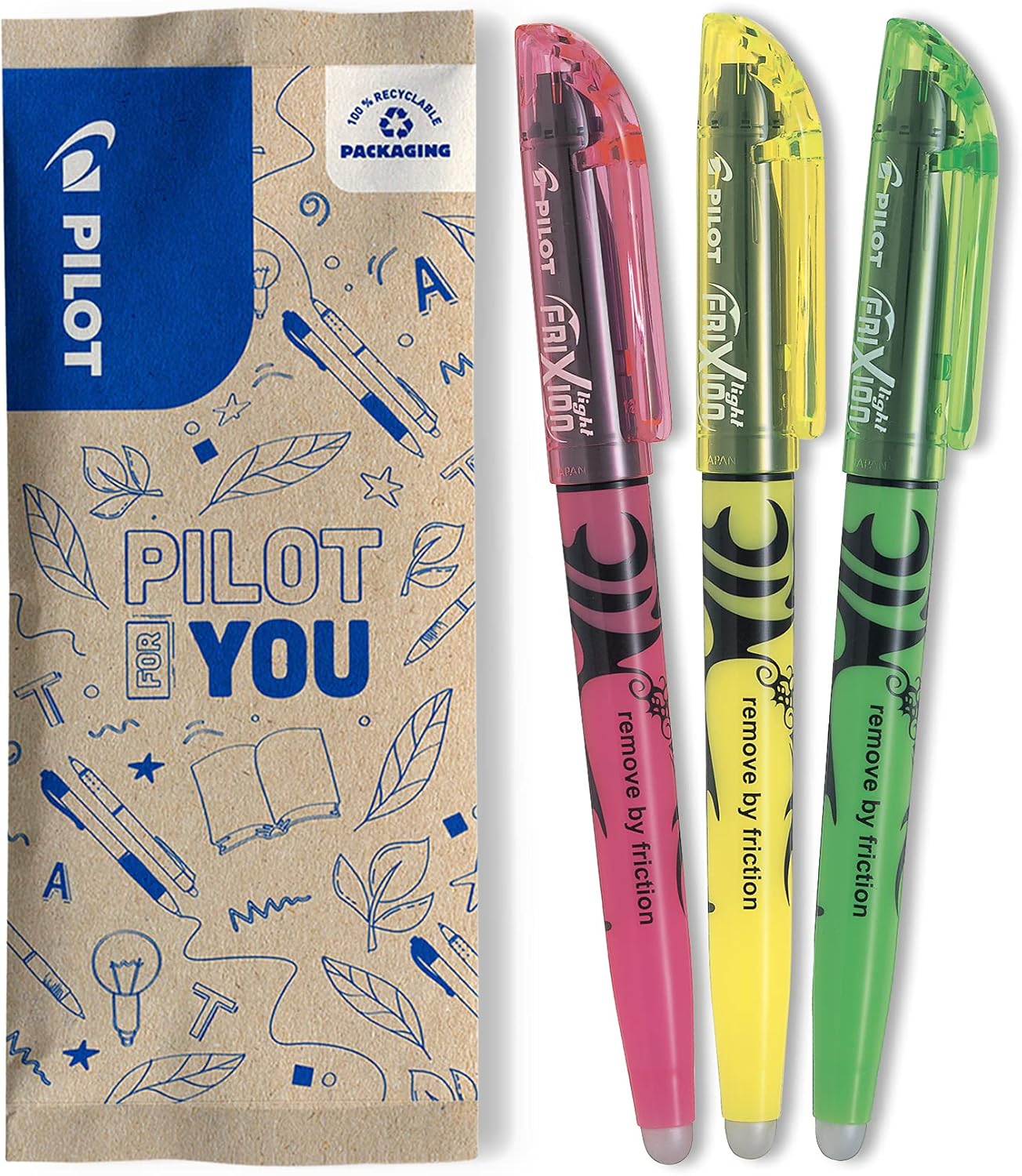 Pilot FriXion Light Textmarker im 3er-Set für nur 1,42€ – radierbar & nachhaltig